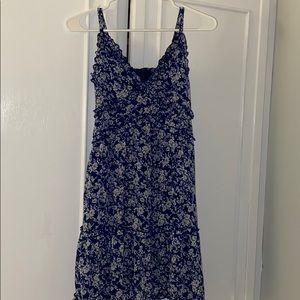 Navy and white floral dress